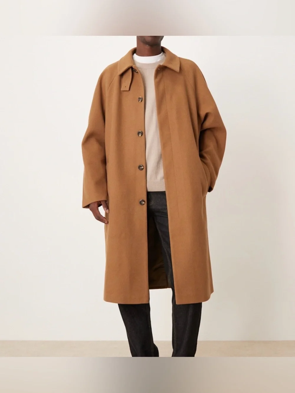 NWT Men’s ASOS DESIGN wool look overcoat in tobacco Fall Winter Classic XL